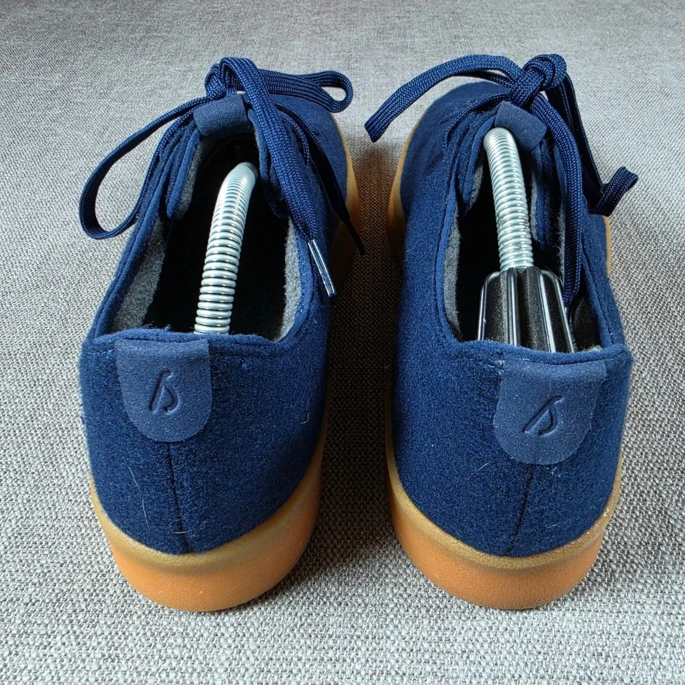 Allbirds Wool Pipers Mens 13 Navy Blue Wool Low Top Sneakers AT1623M130 MINT